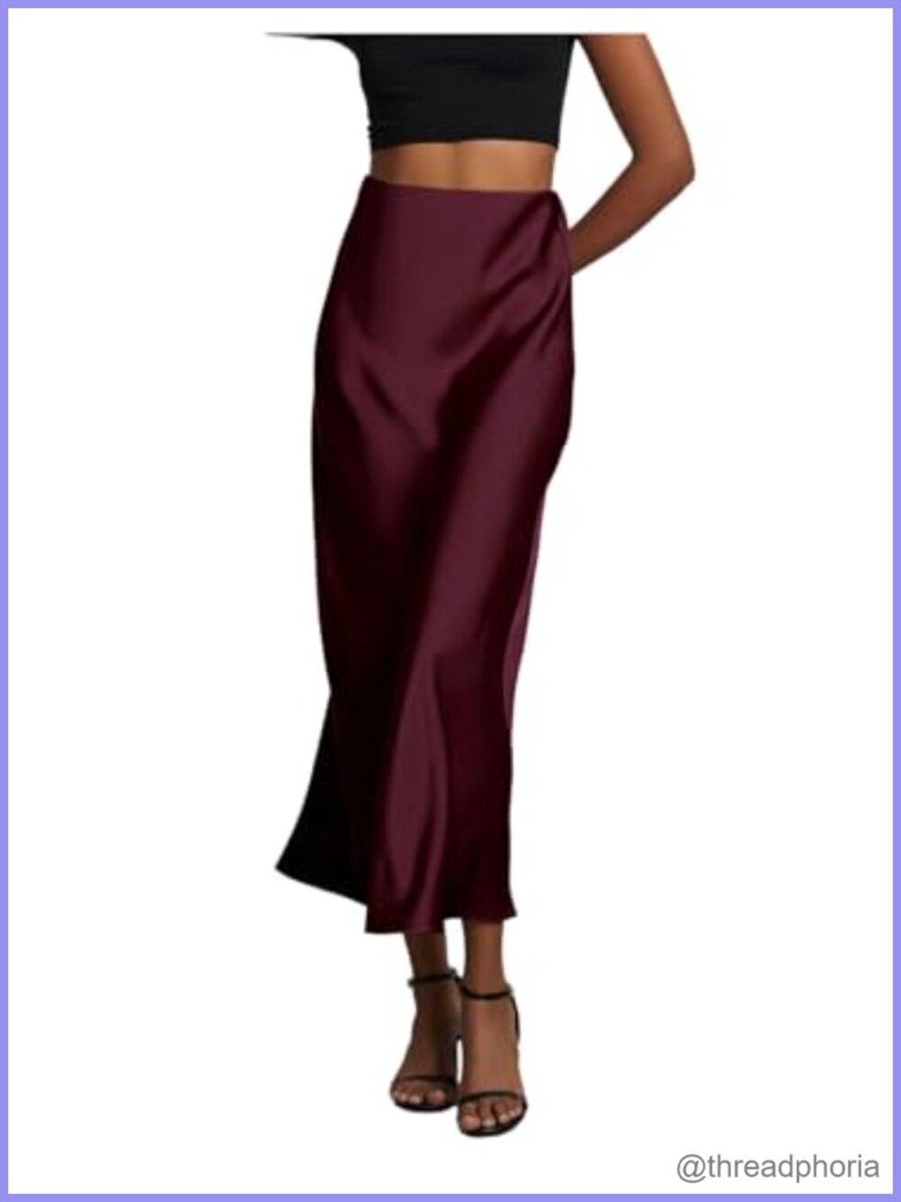 Satin Maxi Skirt High Waisted A Line Fishtail Long Skirt